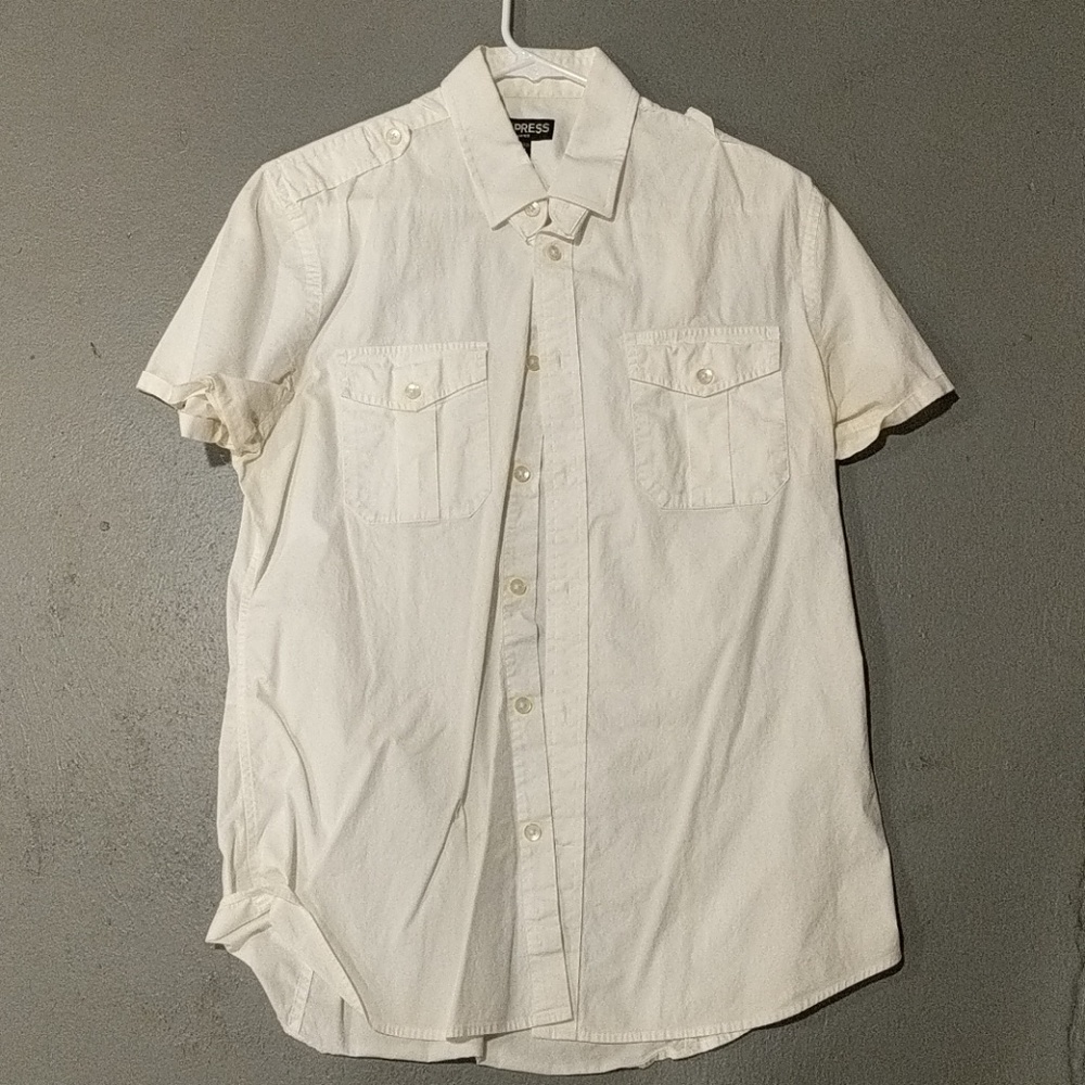 Express Mens Short Sleeve Beach Shirt